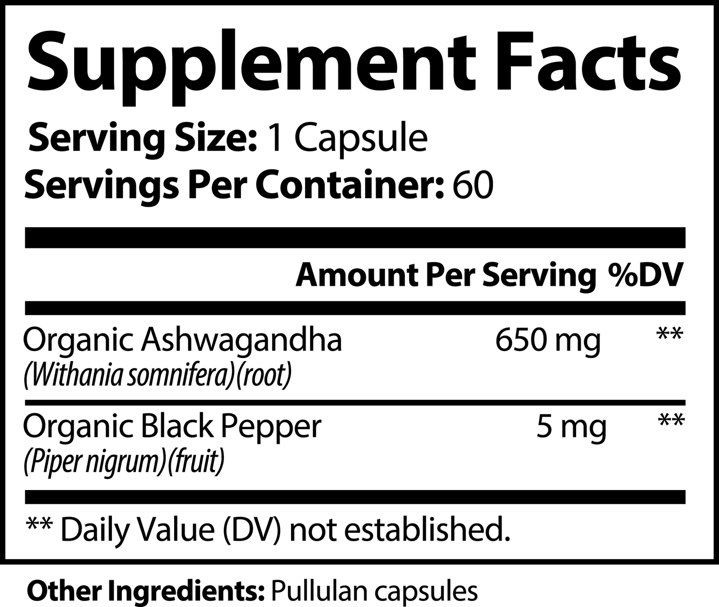 organic ashwagandha with organic black pepper